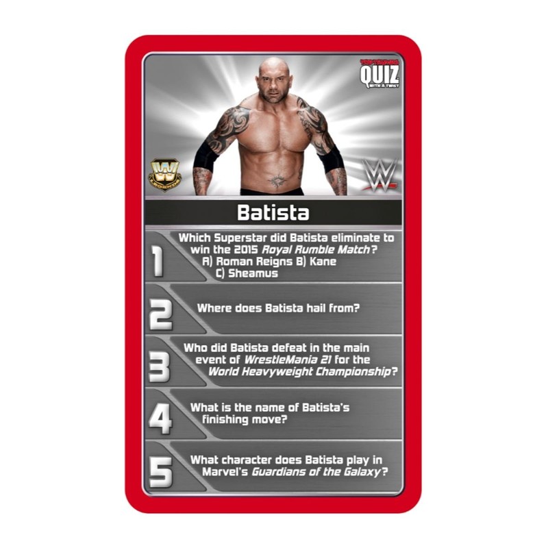 WWE Top Trumps Quiz Game, for 8 years to 99