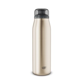 alfi ISO Bottle 500 ml, Gold Champagne, Insulated Drinking Bottle Made of Stainless Steel, Completely Tight Screw Cap, Keeps Hot for 12 Hours, Cold for 24 Hours, Carbonated Drinking Bottle, BPA-Free
