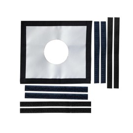 RXQNN Fire Retardant 3.7" Hot Tent Stove Jack Kit 9"*7.9" with Velcros on Both Sides, Trimmable Stove Jack Kit for Hot Tent/Yurt/Teepee