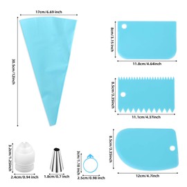 lasuroa 33uds Set de Mangas Pasteleras y Boquillas, Kit para Decorar Pasteles, con 24 Boquillas Glaseado 2 Mangas Pasteleras 2 Acopladores 3 Raspadores Ideal para Cupcakes Pasteles y Galletas