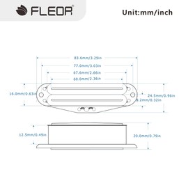 FLEOR Hot Dual Rail Humbucker Single-Coil-Sized Guitar Humbucker Pickup(6-7K), Full Black