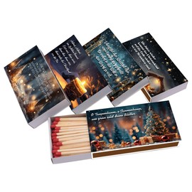 jameitop® 10 x Packs of 45 XL Matchboxes, 10 cm with Christmas/Christmas Design Matches