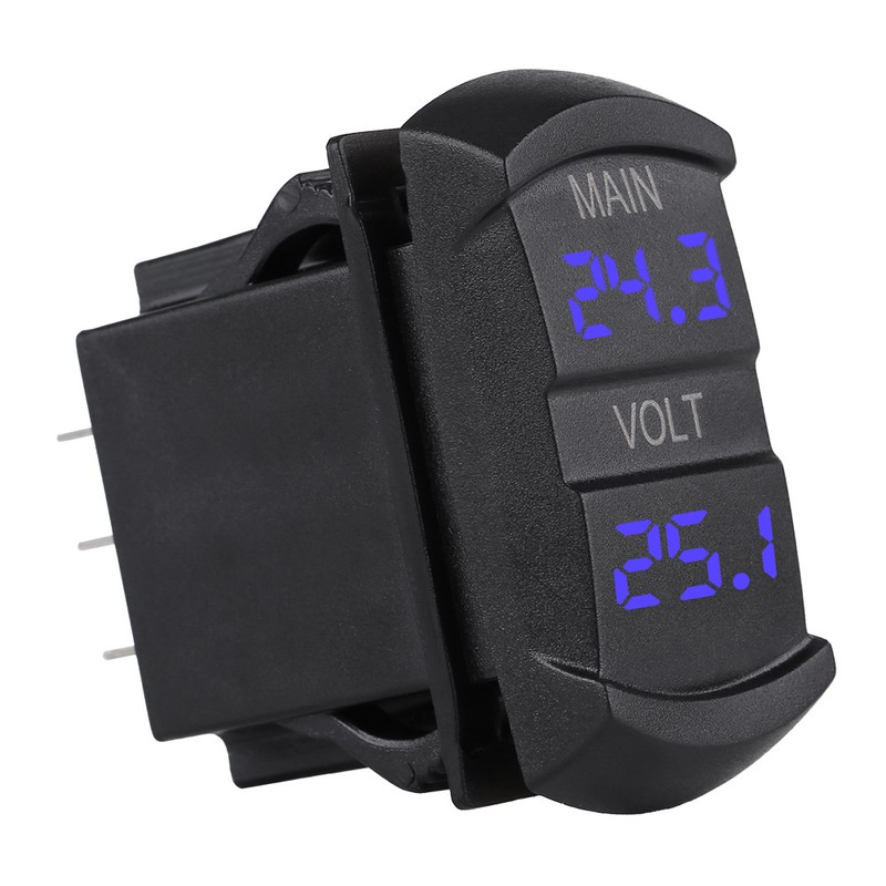 Car DC 10V-60V Blue LED Digital Dual Voltmeter Universal for
