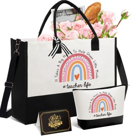 Teacher Appreciation Gifts for Women, Best Unique Ideas from Students, Funny Retirement Graduation Thank You Gifts for Teacher w/Tote Bag, Back to School, Birthday, Christmas