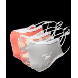 Reebok New Reebok Face Mask Cover Orange Camo Camouflage Coral Gray 3 In Pack