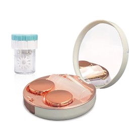 Dr.semeli Contact Lens Case/Travel Kit with Cleaner Washer (Prevent water leakage),Portable Contact Box with Mirror Tweezers Remover Tool Solution Bottle for Daily Outdoor