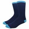 COUVER Calcetines clásicos de algodón liso para hombre, Azul marino