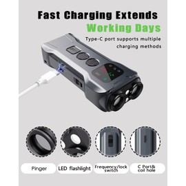 Ultrasonic Anti Barking Device for Dogs with LED Strobe & 800mAh Battery - Professional Dog Bark Deterrent Devices Silencer, 3 Modes & Flashlight, Includes 2 Tennis Balls for Calming Training (1)