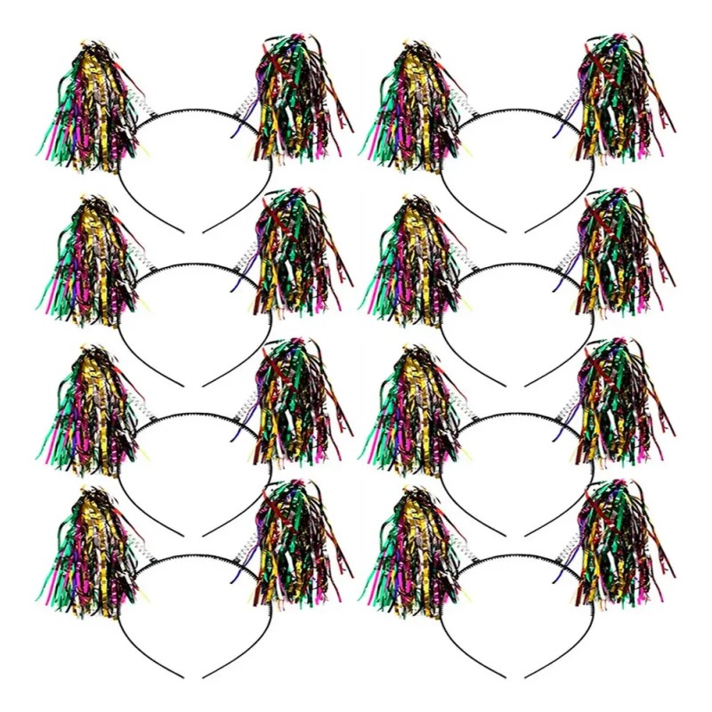 12 Diademas Papel Metalico Batucada Colitas Fiesta Articulos