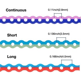 2BDENT Dental Orthodontic Elastic Ligature Ties Bracket Brace Power Chains Double Color Kit (Long)