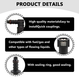 LUHOCIY Pack of 6 Connection for Fuel Line, Quick Coupling Diesel, Quick Release Gas Coupling Fittings for Fuel Lines, Multiple Sizes, Durable Material, Good Sealing Performance