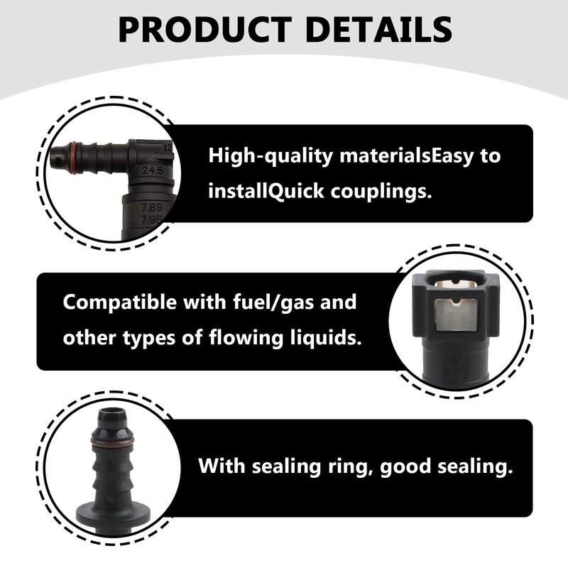 LUHOCIY Pack of 6 Connection for Fuel Line, Quick Coupling