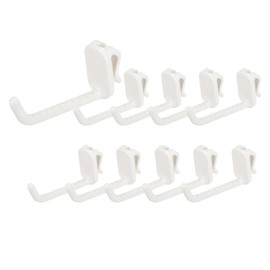 sourcing map 10 Grid Wall Hooks, 3 Inch Grid Wall Panel Plastic Utility Hook, Shelf Hooks for Garage Store Warehouse Shop Home Hanging, White