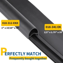 Racewill Combo RV Slide Out Seal Black Rubber 018-312-EKD & 018-341 EK, 1' x 15/16' x 35' D-Seal Wiper & 1/2' x 2.75' x 35’ Seal Base