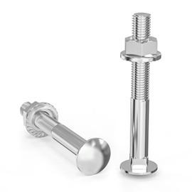 ORTAVA Carriage Bolts M8 x 60 Galvanised DIN 603 (Pack of 20) Partial Thread, with Hex Flange Nut, Made of Carbon Steel, Round-Head Screws