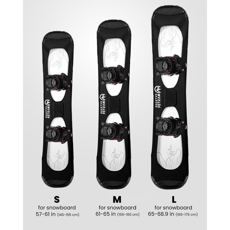 OutdoorMaster Snowboard Sleeve Soft Cover Case with Rubber Bumpers -