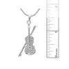 Spinningdaisy Silver Plated Crystal Violin with Bow Necklace