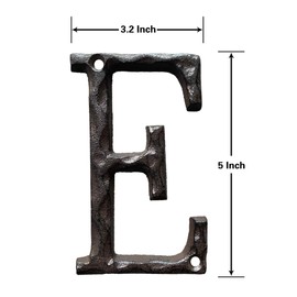 BetLight House Letters-5 Inch High Rustic Metal Iron Address Numbers & Letter, Letter E