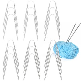 18PCS Stainless Steel Circular Knitting Needles,Knitting Needles Beginners,2 mm/2.5 mm/3 mm/3.5 mm/4 mm/4.5 mm Diameter Double Pointed Knitting Needles for Making Scarf Shawl Socks
