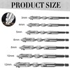 7-Piece Four-Edged Sawtooth Eccentric Drill Bit Set, 3/4/5/6/8/10/12 mm, Four-Edged