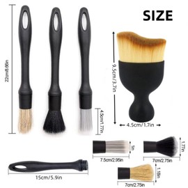 Heideryafei 5 Pieces Car Detail Brushes Interior Cleaning Brushes 3 Soft Premium Detail Brushes and 2 Interior Cleaning Lint Brushes for Cleaning The Interior and Exterior of Your car