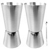 2pcs Spirit Measure 25ml 50ml,Stainless Steel Spirit Measures with Stirring