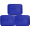 Pyrex 7210-PC 3-Cup Cadet Blue Food Storage Replacement Lid (3-Pack)