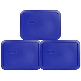 Pyrex 7210-PC 3-Cup Cadet Blue Food Storage Replacement Lid (3-Pack) - Made in USA