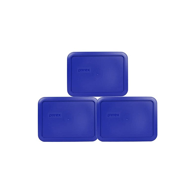 Pyrex 7210-PC 3-Cup Cadet Blue Food Storage Replacement Lid (3-Pack)