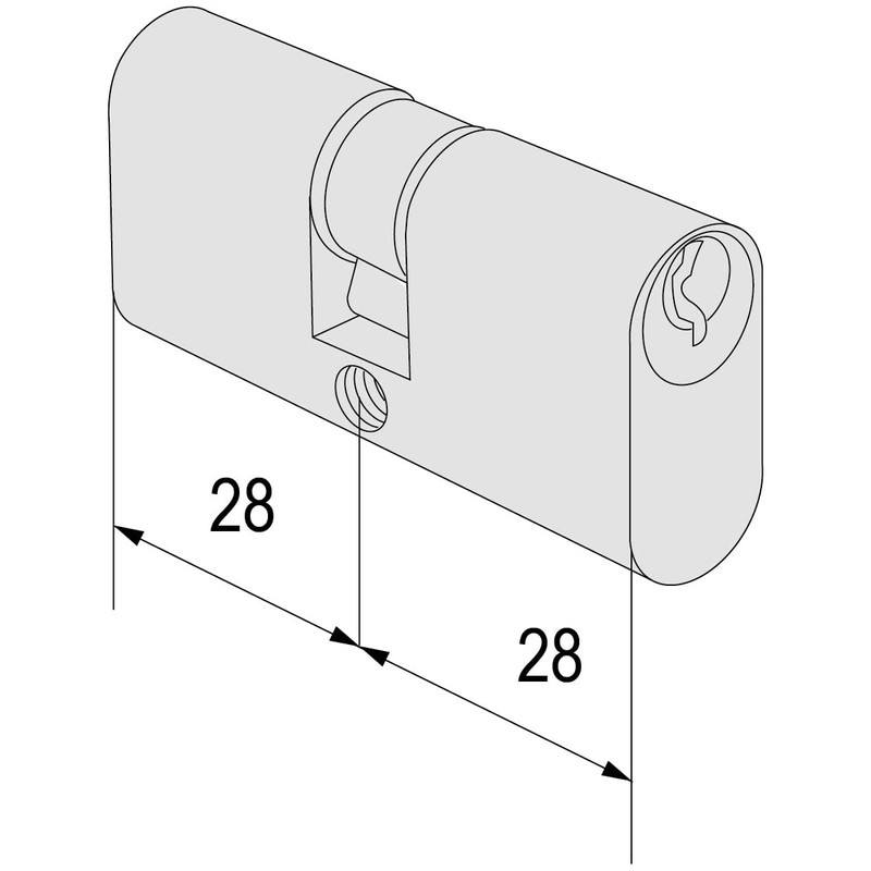 CISA 08210.02.0.12 Cylinder Lock Nickel-Plated Oval 28 x 28