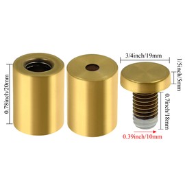 Luomorgo 12 Pcs 3/4" x 1.18" Stainless Steel Standoff Screws, Wall Sign Standoff Mounting Hardware Advertising Glass Standoff Nail for Hanging Acrylic Picture Frame, Gold