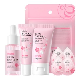 WIMONY Skincare Gift Set 3PCS with 4PCS Mini Travel Kit For Teenage Girls,Serum,Eye Serum,Essence Cream,Facial Care Travel Kit,Mild And Non-Irritating Face Care Kids Skin Care Products