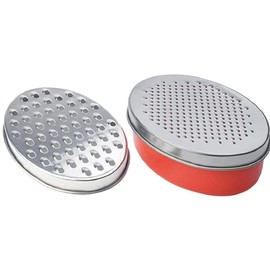 MAGICVOGEL Cheese Grater with Container, Stainless Steel, 2 Grating Surfaces, Kitchen Grater, Vegetable Slicer, Lemon Peeler, Parmesan Grater, Potato Grater, Cucumber Slicer, Hand Grater with Box