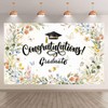 ZTHMOE Fabric 72x43inch Congratulations Graduate Photography Backdrop Class Pink Floral
