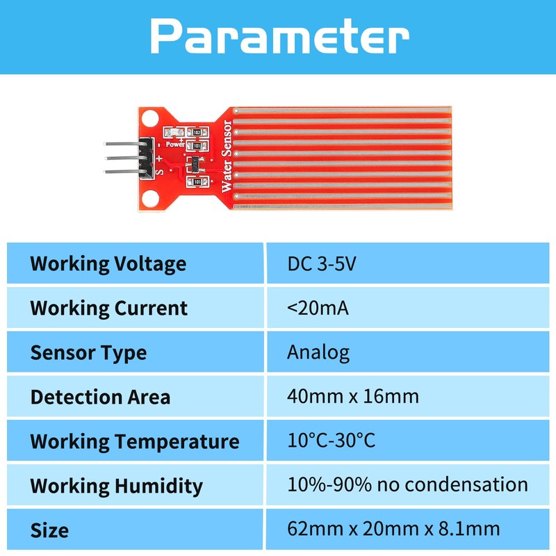 YELUFT 20pcs Water Level Sensor Module Droplet Water Sensor Rainwater