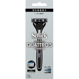 Schick Quattro 5 Titanium Holder (with blade + 1 replacement blade) Shaver Razor