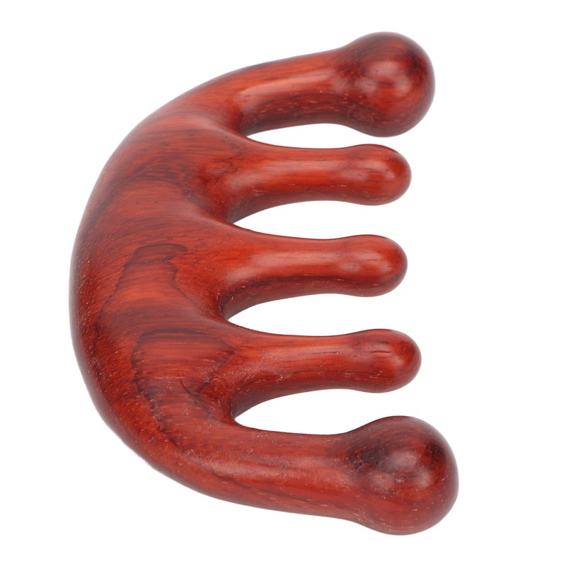 Scalping Massage Comb 5 Teeth Sandalwood Gua Sha Handheld Portable