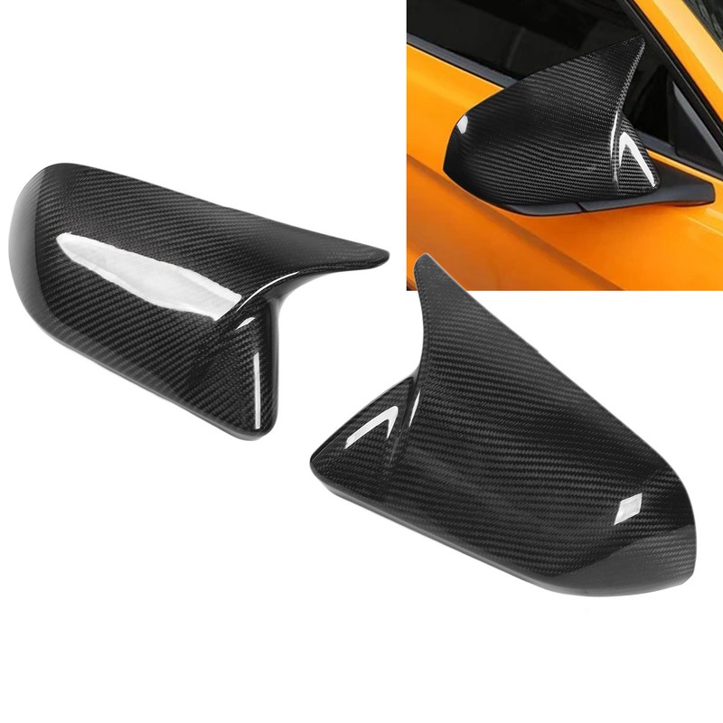 1 Pair Carbon Fiber Mirror Covers Ox Horn Style Car