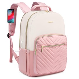 LOVEVOOK Laptop Backpack for Women, 15.6 Inch Backpack Purse, Fashion Travel Business Work Laptop Bag, Aesthetic University Nurse Backpacks, Office Dayback Computer Sport Bagpack, Pink