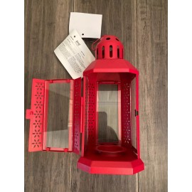 IKEA ENRUM Lantern For Tealight Indoor/outdoor Red 9" 904.949.50