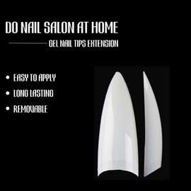 Michelle Stiletto Nails Tips 504pcs Long Stiletto False Nails Pre-shape Fake Gel Nail Tips for Half Cover Acrylic Nails False Nails with 12 Sizes For Nail Extension Home DIY Nail Salon Gelly Tips