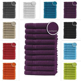 one-home set of 10 guest towels, hand towels, bath towels, terry cloth, 100 % cotton