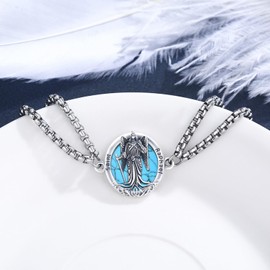 REDSUN Religious Protector Bracelet 925 Sterling Silver Saint Christopher/Saint Raphael/St Benedict/Celtic Knot Bracelet Retro Gifts Religious Jewellery for Men Women, Sterling Silver