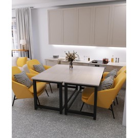 Fday 51'' Home Office Desk Modern Computer Desk 51.2X 23.6x29.5 inches PC Table with Thicken Frame Industrial Style Sturdy Metal Frame Furniture for Writing Gaming Grey Oak+Black