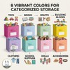 11 Inch Cube Storage Bin with Label Window, 8 Pack