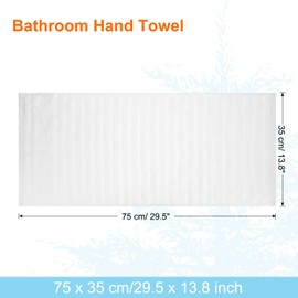 sourcing map 2 Pcs Bathroom Hand Towels White Soft Absorbent Face Towels Cotton Wash Cloths 13 x 29 Inch Kitchen Hand Towels for Bathroom Gym Drying Hand Face Hair (Solid Color)