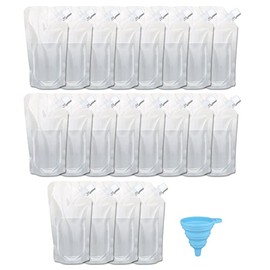20 Pcs Flasks Liquor Cruise Pouch Reusable Sneak Alcohol Travel Drinking Flask Concealable Plastic Flasks bags with Funnel (8 oz)