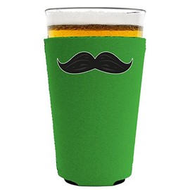 Coolie Junction Thick Mustache Funny Pint Glass Coolie Green