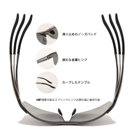 FEISEDY B1087 Men's Polarized Dimmable Sunglasses, UV400, Oval, Square, Small, Alloy, Half Rim Frame, Lightweight, Sports, Cycling, Fishing, Driving, Grey · Dimmable Tarnish Lens