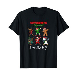 Matching Family Christmas Squad I'm the Elf | Xmas Elves PJ T-Shirt, black